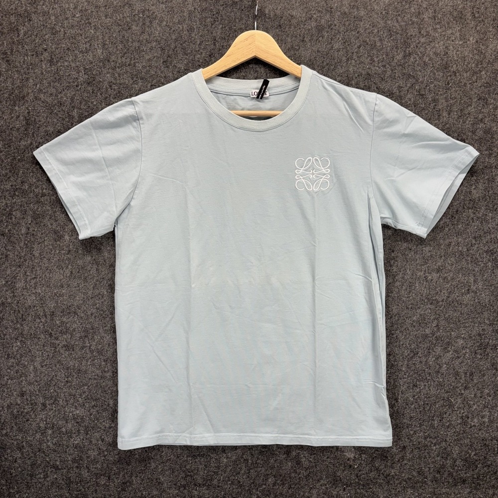 Loewe T-Shirt Mens Medium Short Sleeve Light Blue Portugal Luxe Cotton